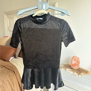 Zara Black Peplum Blouse